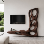 Modern Sculptural TV Wall Console For Living Room Decor