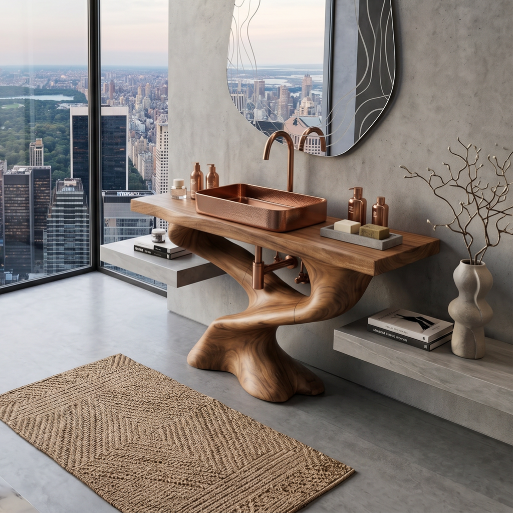 Handcrafted Solid Vanity For Unique Bathroom Design
