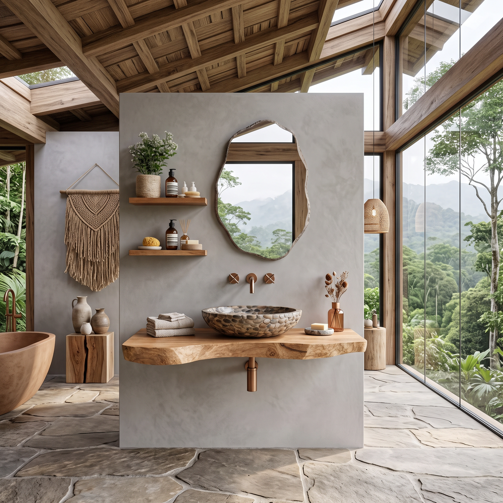 Rustic Live Edge Vanity For Modern Bathroom Designs