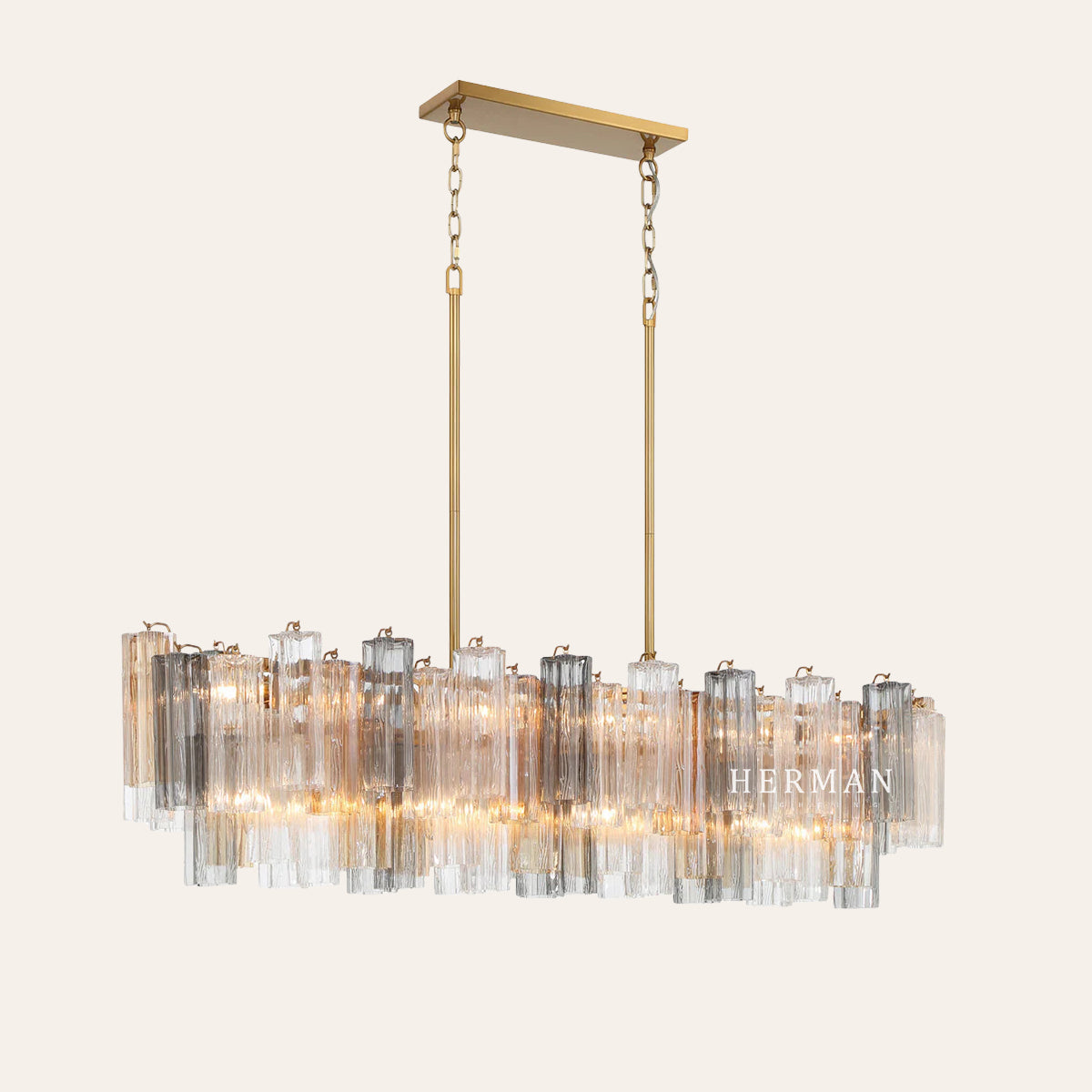 Addis Murano Glass Linear Chandelier 51"