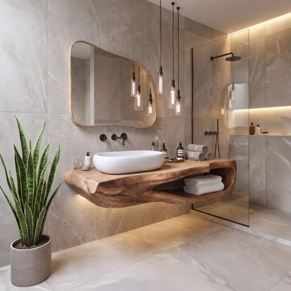Rustic Bathroom Shelf For Industrial Bathroom Style