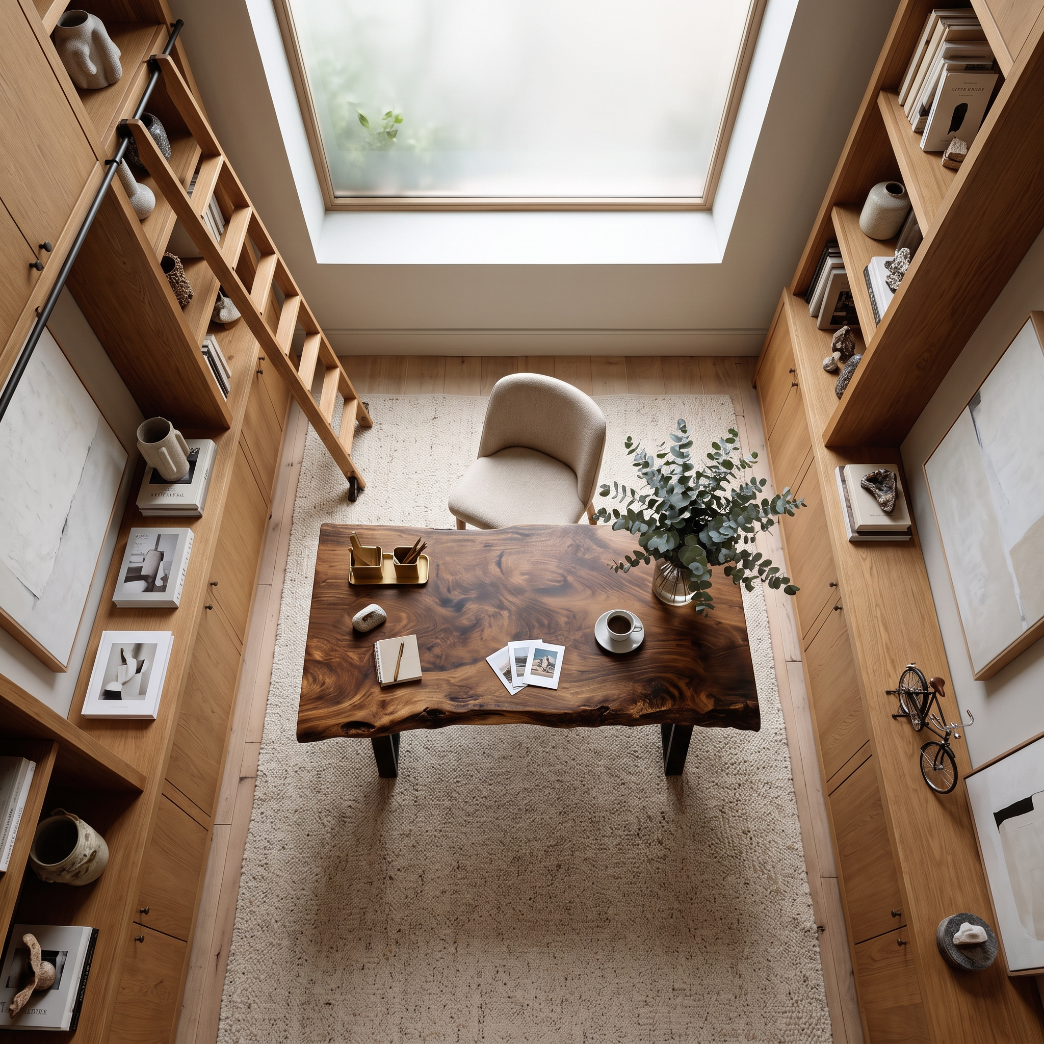Modern Live Edge Wooden Desk With Metal Legs For Home Office Or Studio