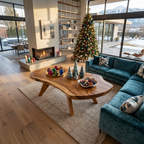 Rustic Live Edge Coffee Table Solid Wood For Christmas Furniture