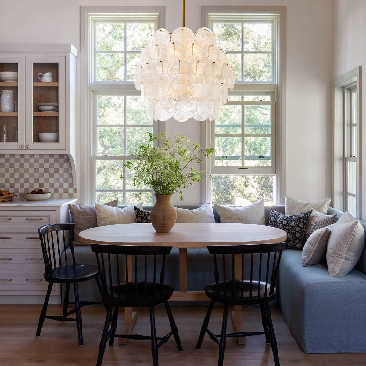 Riviera Glass Disc Chandelier 26"