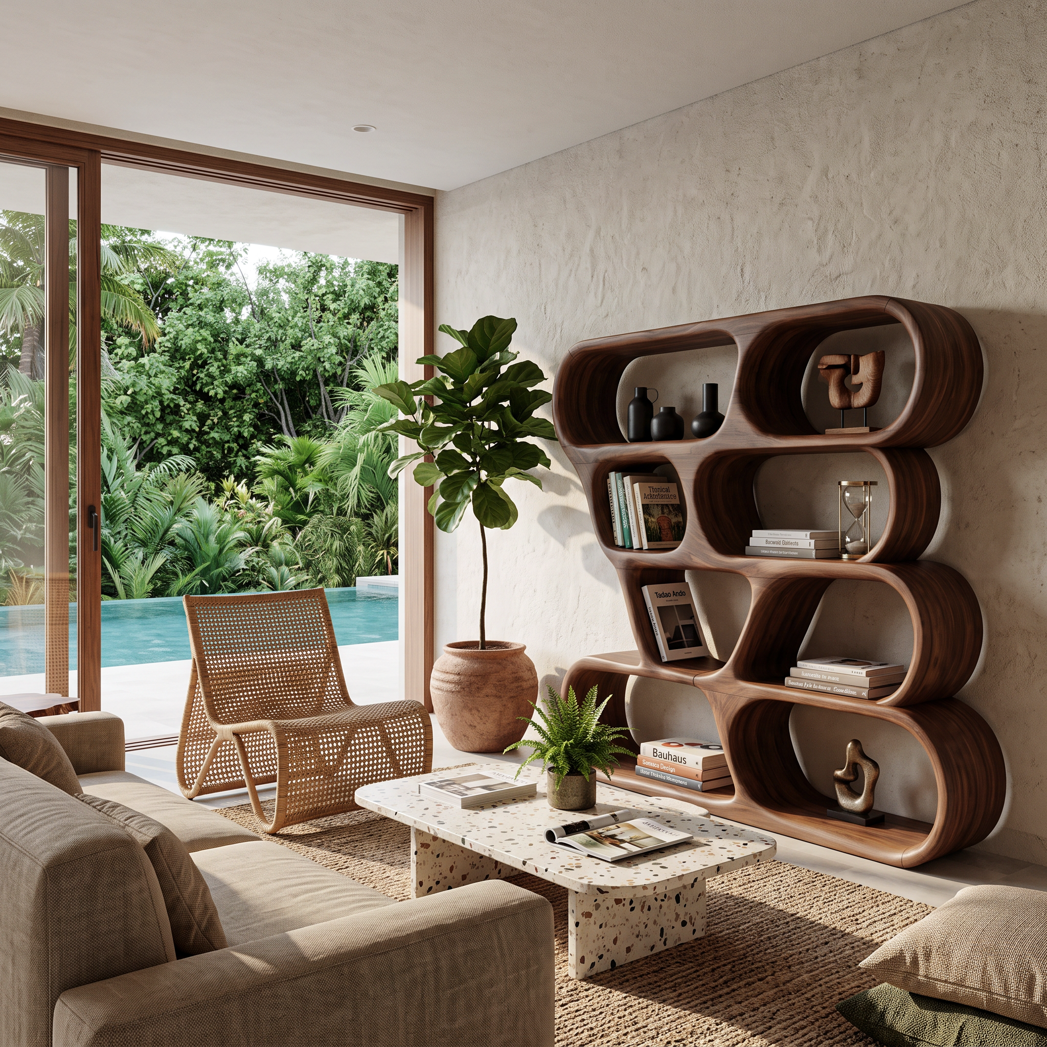 Modern Curved Shelf For Holiday Decoration