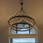 Camino Vintage Industrial Two-Tier Chandelier 38"