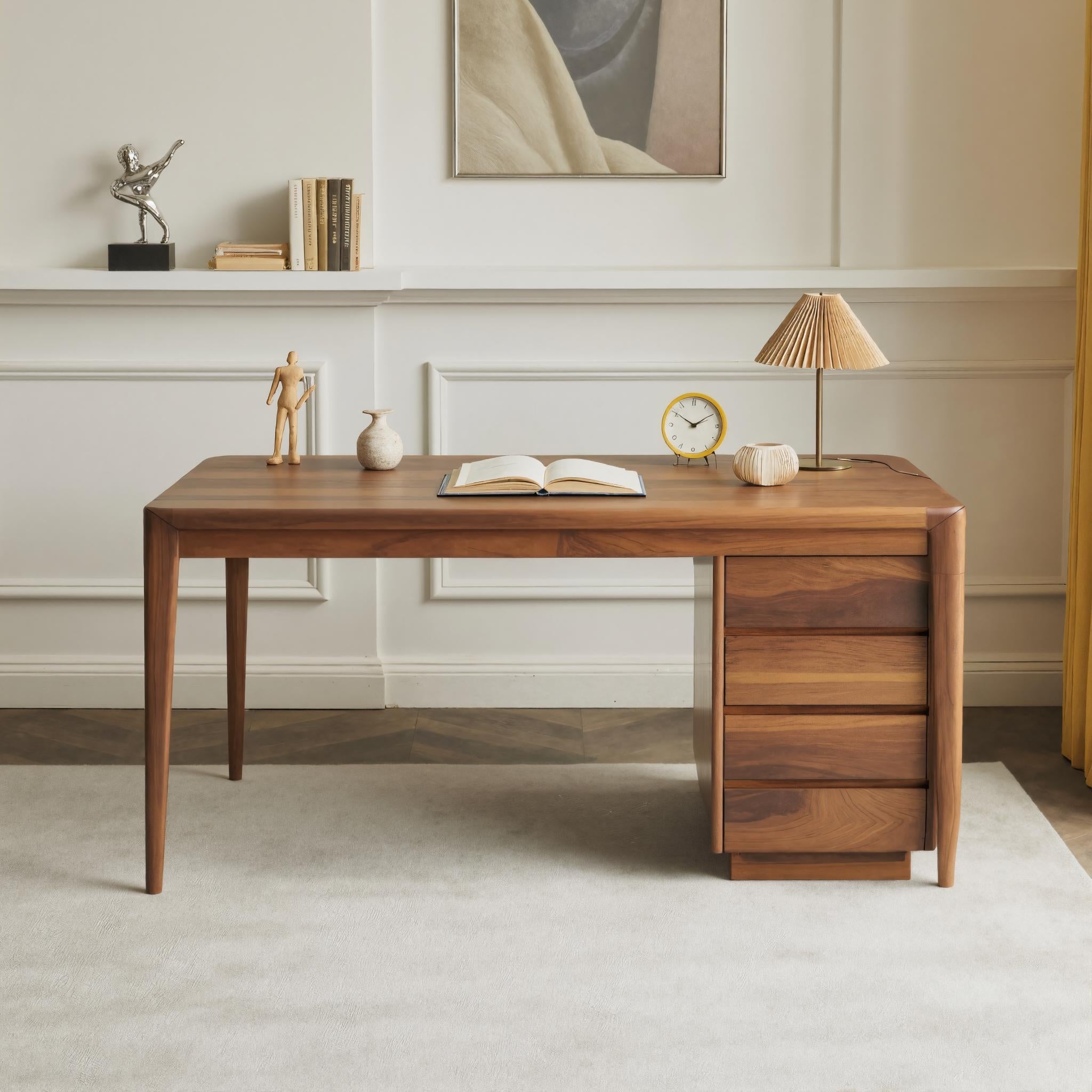 Modern Writing Desk With Drawers For Home Office