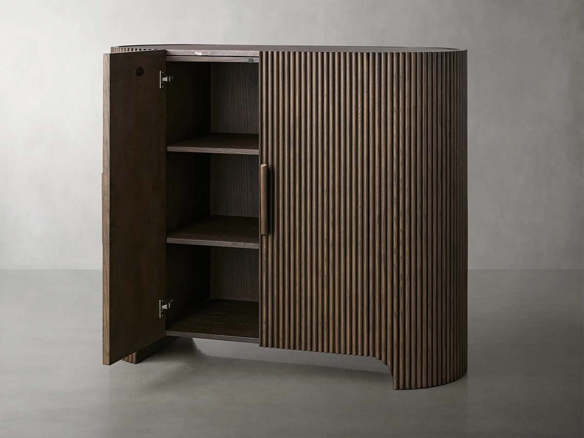 Aurelia Reeded Oak Marble Hall Chest