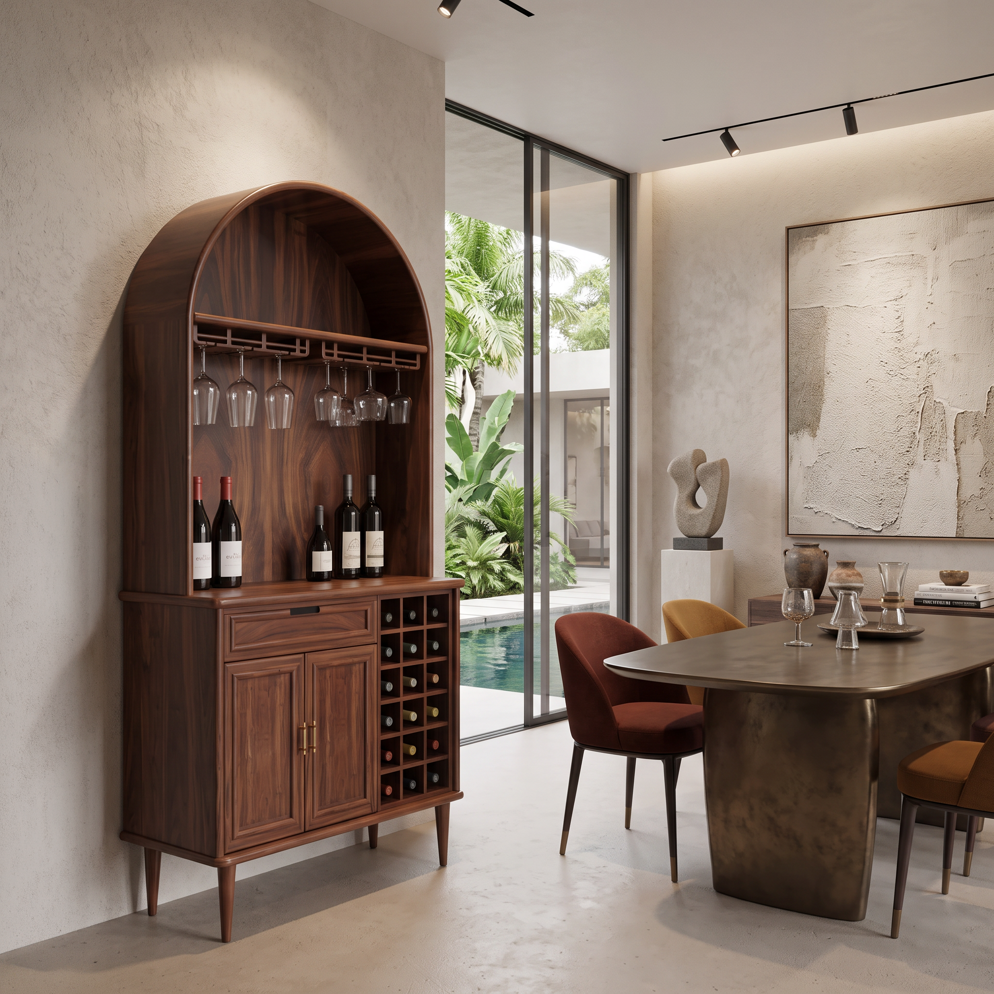 Modern Wine Cabinet With Storage For Dining Room