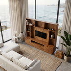 Modern TV Wall Unit With LED Shelves For Living Room