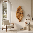 Rustic Wall Clock With Live Edge Design For Bedroom