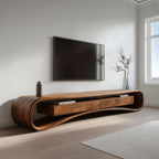 Modern Luxury Curved Media Console For Living Room