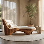 Modern Chaise Lounge With Curved Base For Living Room