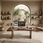 Modern Organic Curved Office Desk For Executive Or Creative Workspace
