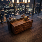 Modern Organic Wave Carved Sideboard For Festive Home Decor