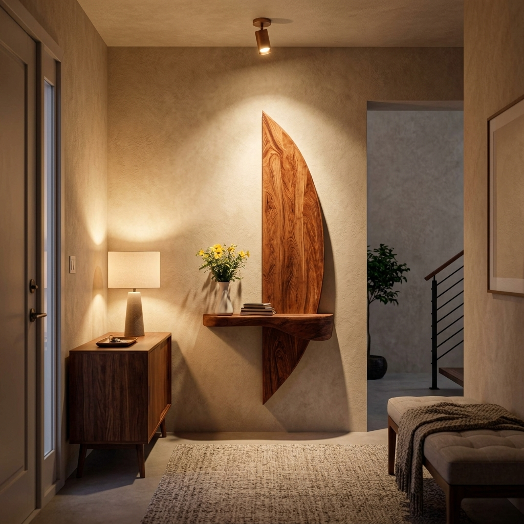 Contemporary Floating Shelf Sculptural For Entryway
