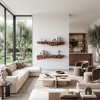 Artistic Sculptural Floating Shelf For Living Room