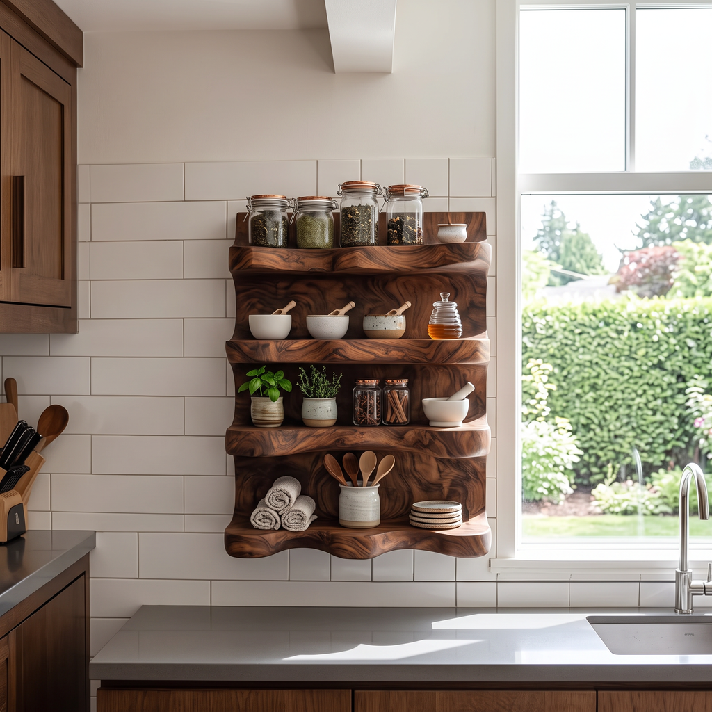 Handmade Spice Storage Rack Farmhouse Style For Kitchen