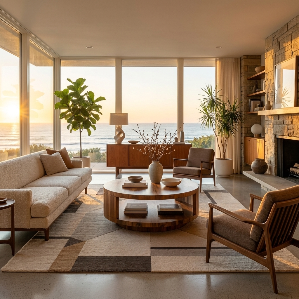 Modern Round Coffee Table With Shelf For Living Room And Lounge