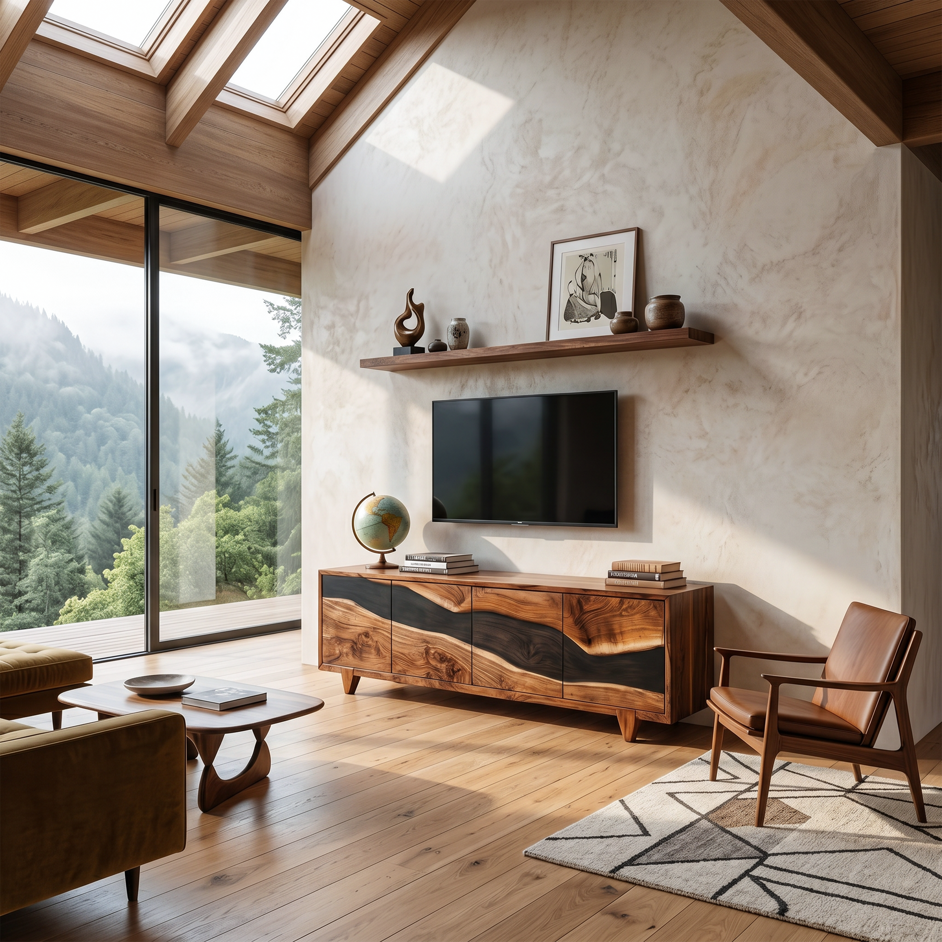 Farmhouse Solid Wood Media Console For Home Decor
