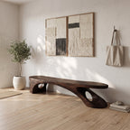 Modern Sculptural Bench With Organic Design For Entryway