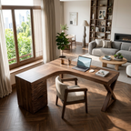 Contemporary L Shaped Workstation Desk For Study Room