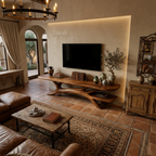 Modern TV Stand Curved Design For Living Room