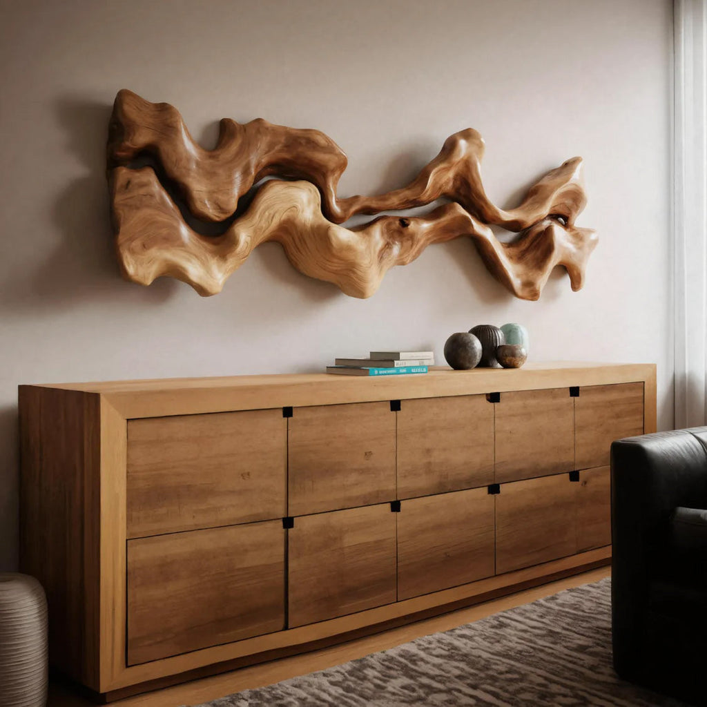 Organic Carved Wall Art Sculpture For Living Room