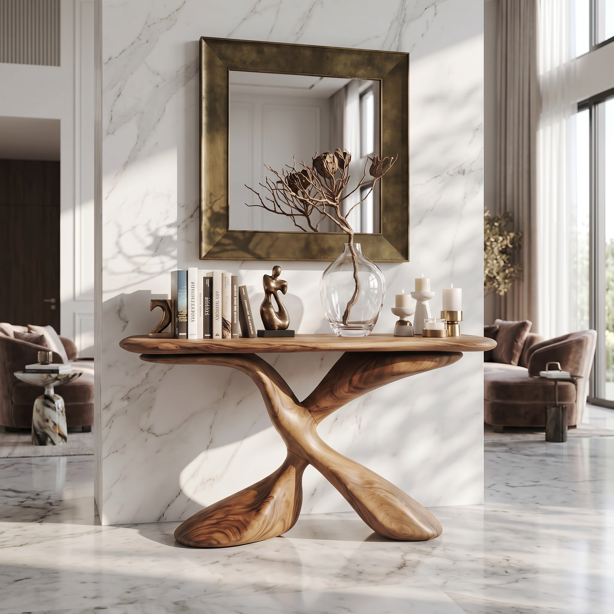 Mid Century Design Console Table For Living Room
