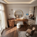 Modern Sculptural Vanity Table For Dressing Area