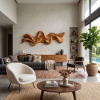 Modern Wavy Wall Art Sculpture For Living Room