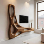 Artistic Organic Wall Mounted Media Console For Living Room
