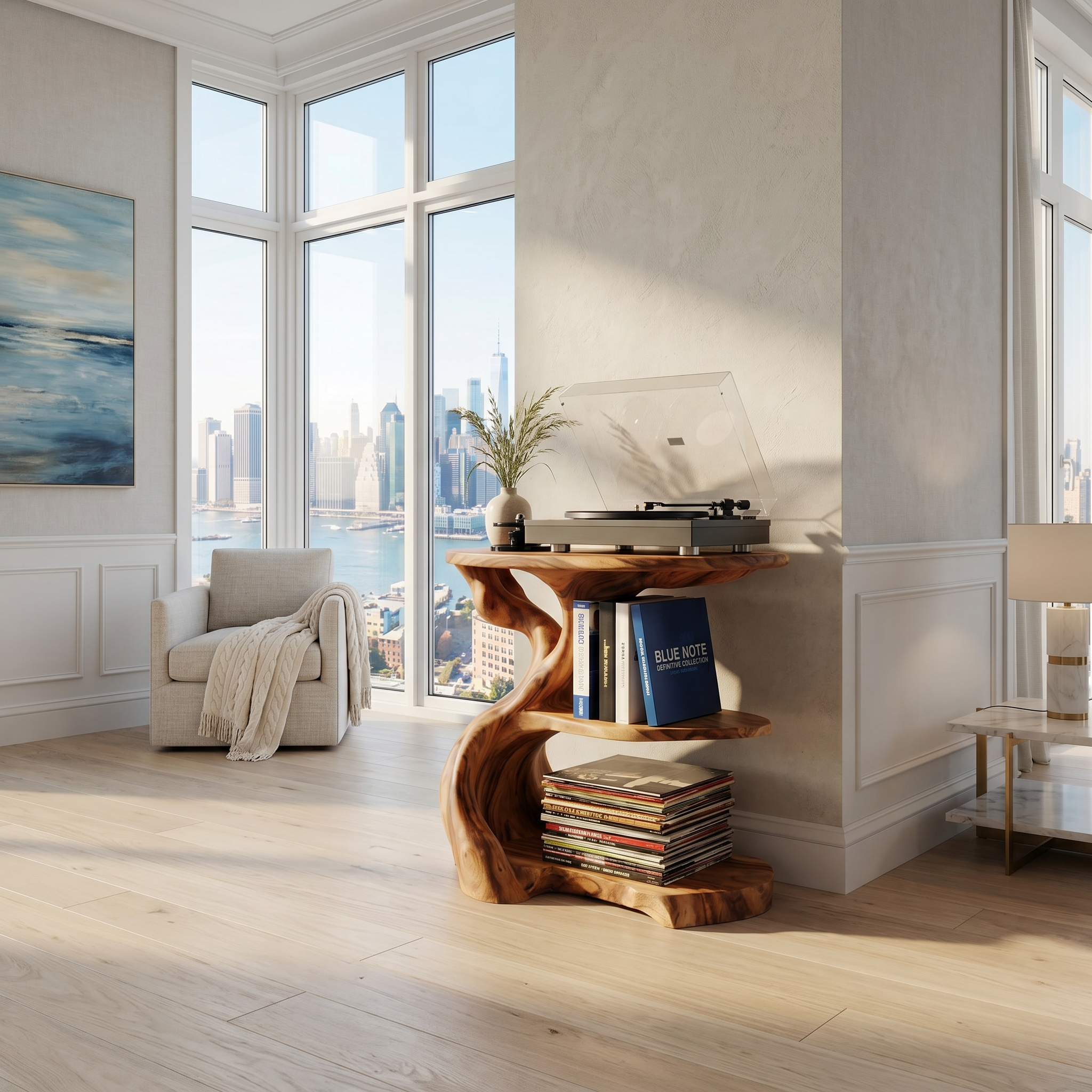 Handcrafted Wooden Media Stand Custom Living Room