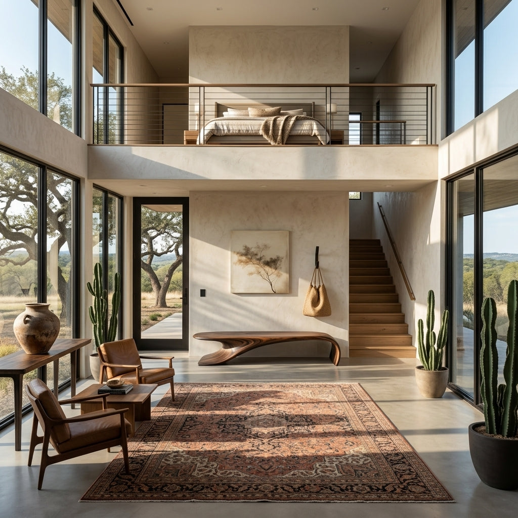 Modern Sculptural Bench With Flowing Curves For Living Room