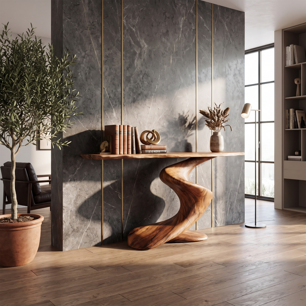 Handcrafted Wood Console Table Furniture Decor