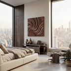 Modern Wall Art Panel With Wave Design For Living Room