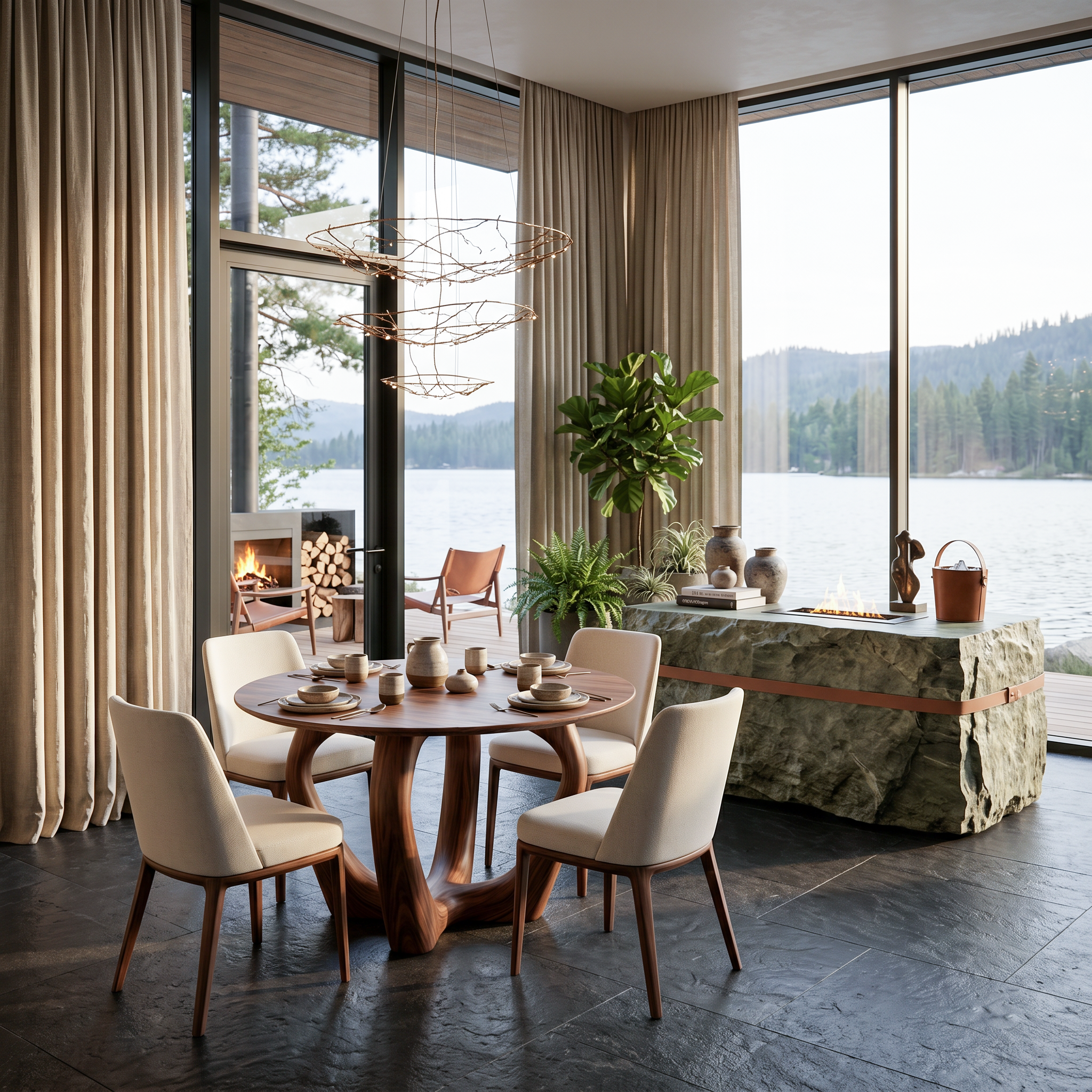 Elegant Round Dining Table For Minimalist Modern Interior