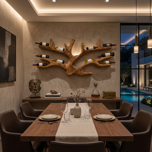 Artistic Wine Bottle Holder Wall Rack For Home Bar