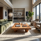 Handcrafted Live Edge Solid Wood Coffee Table For Living Room