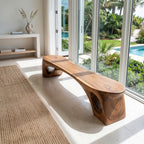 Modern Sculptural Bench With Curved Design For Living Room