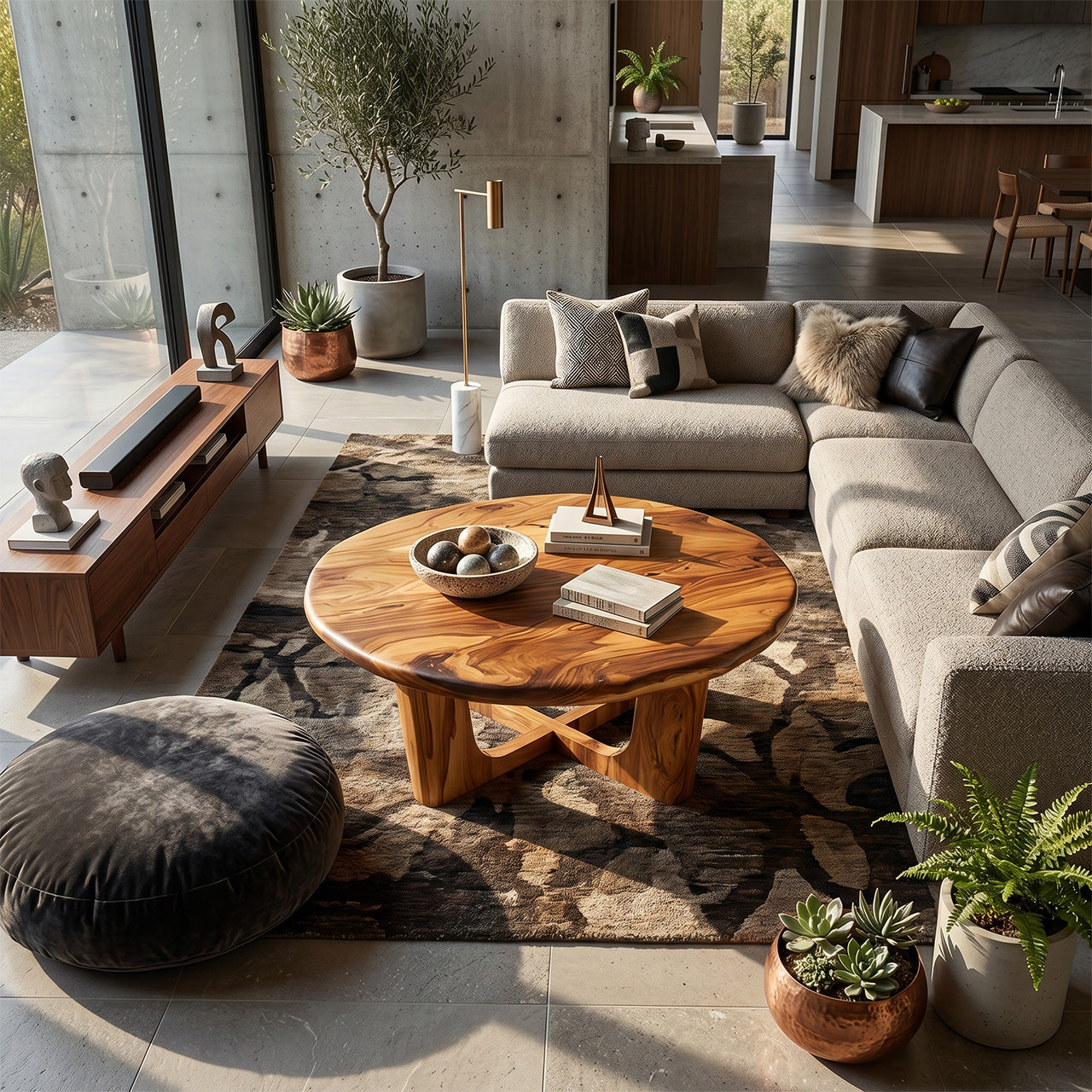 Modern Handcrafted Live Edge Low Table For Living Room Furniture Decor