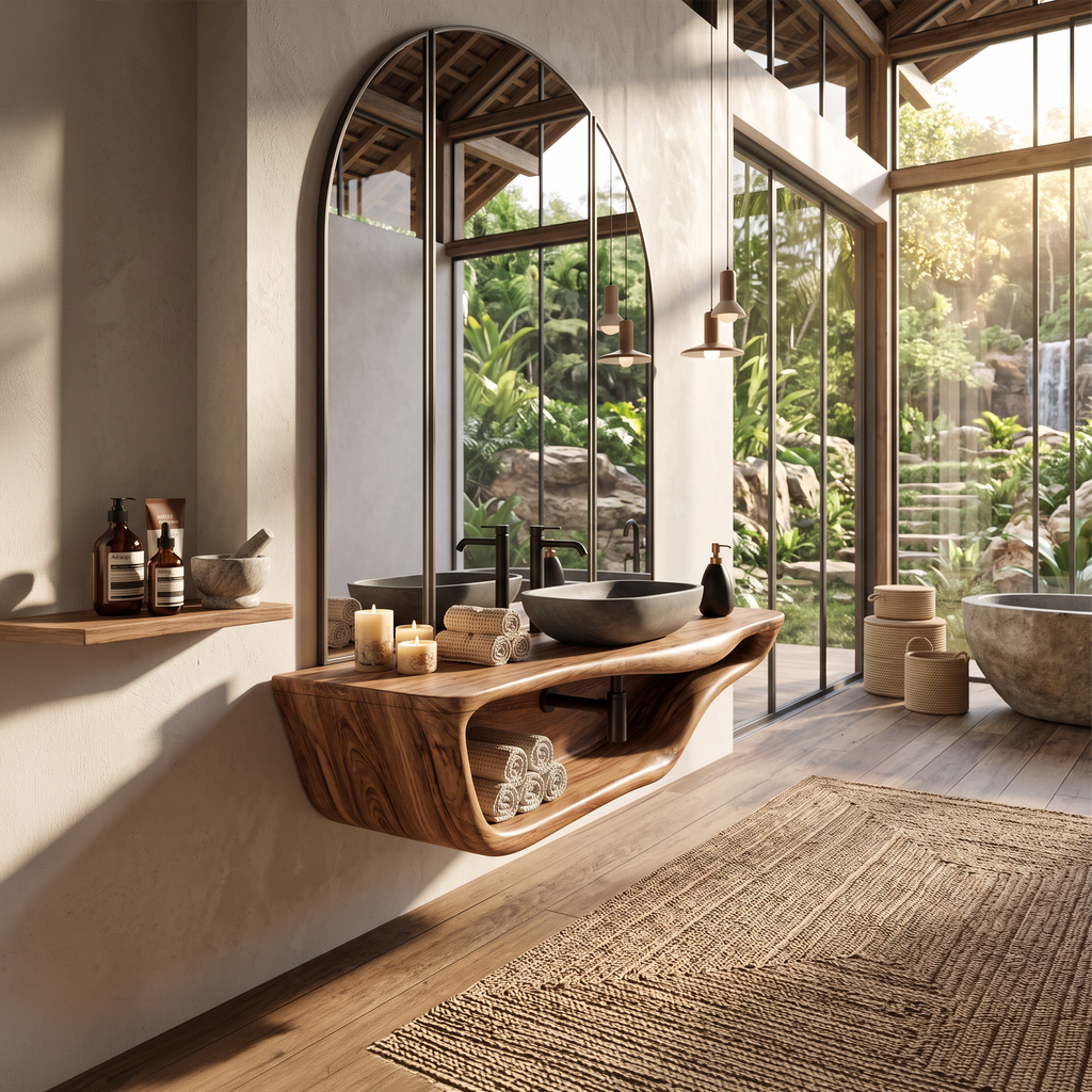 Handcrafted Live Edge Vanity For Custom Bathrooms