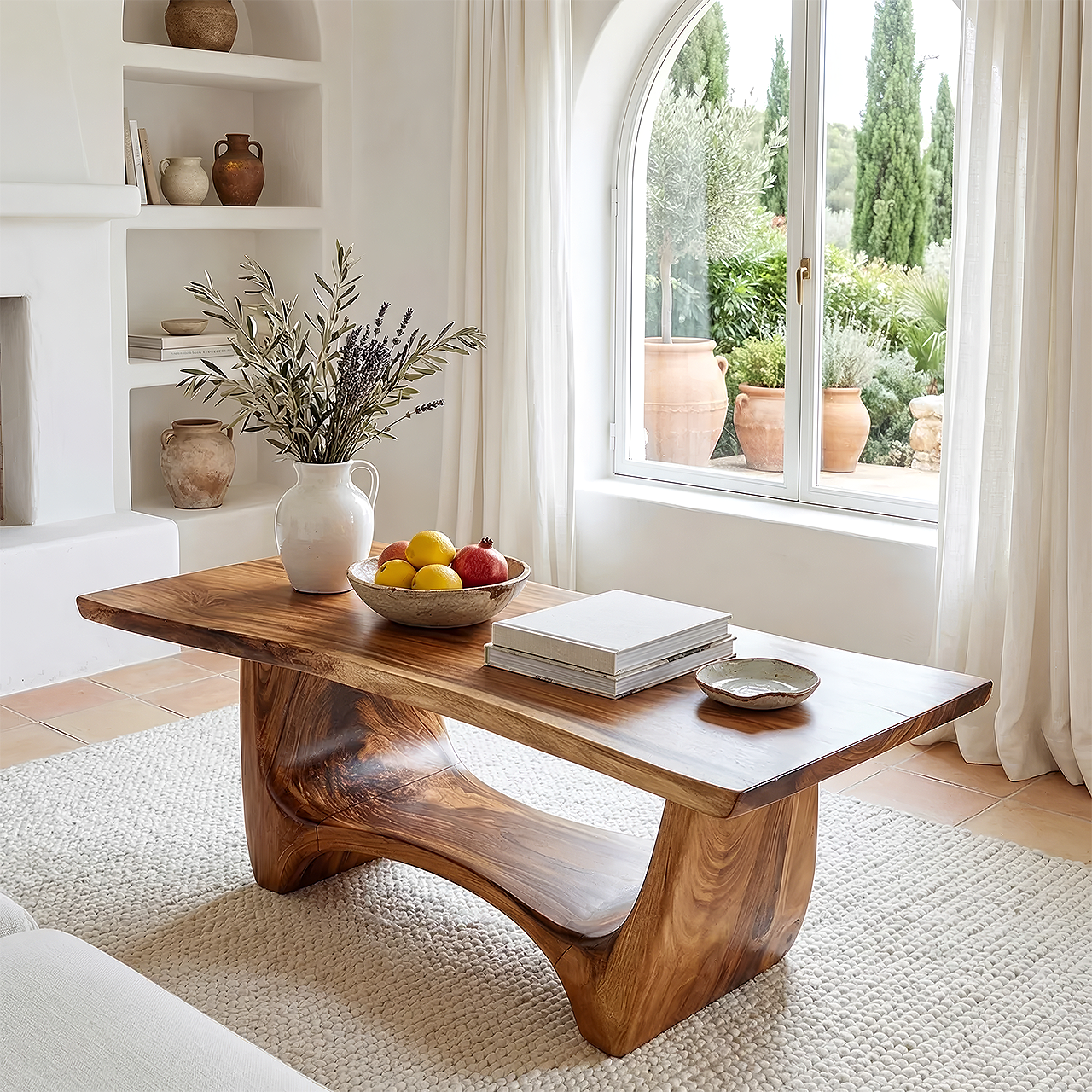 Handcrafted Solid Wood Low Coffee Table For Living Roomdecor