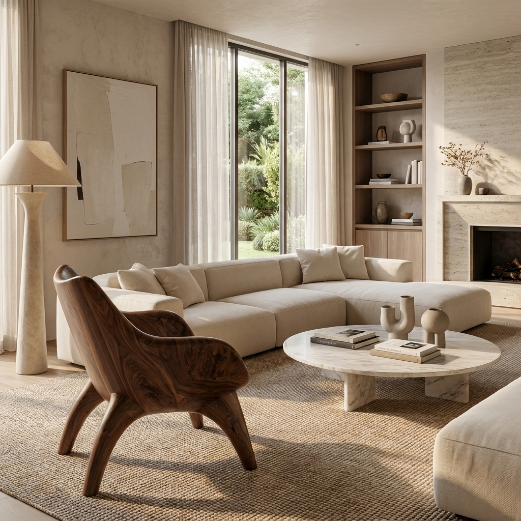 Modern Sculptural Lounge Chair For Living Room
