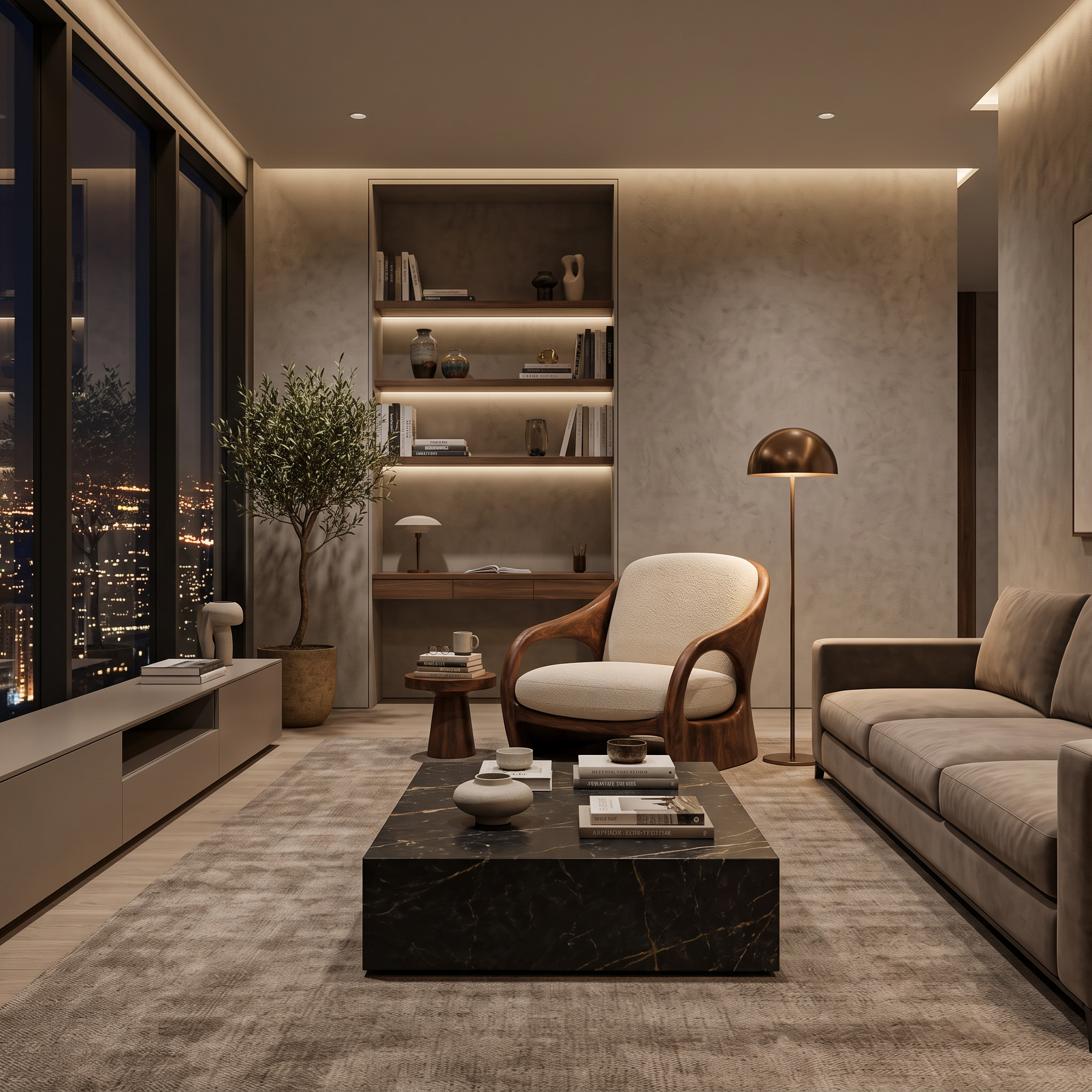 Modern Sculptural Lounge Chair For Living Room Or Reading Corner