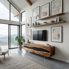 Handcrafted Wooden Live Edge TV Stand For Furniture Decor