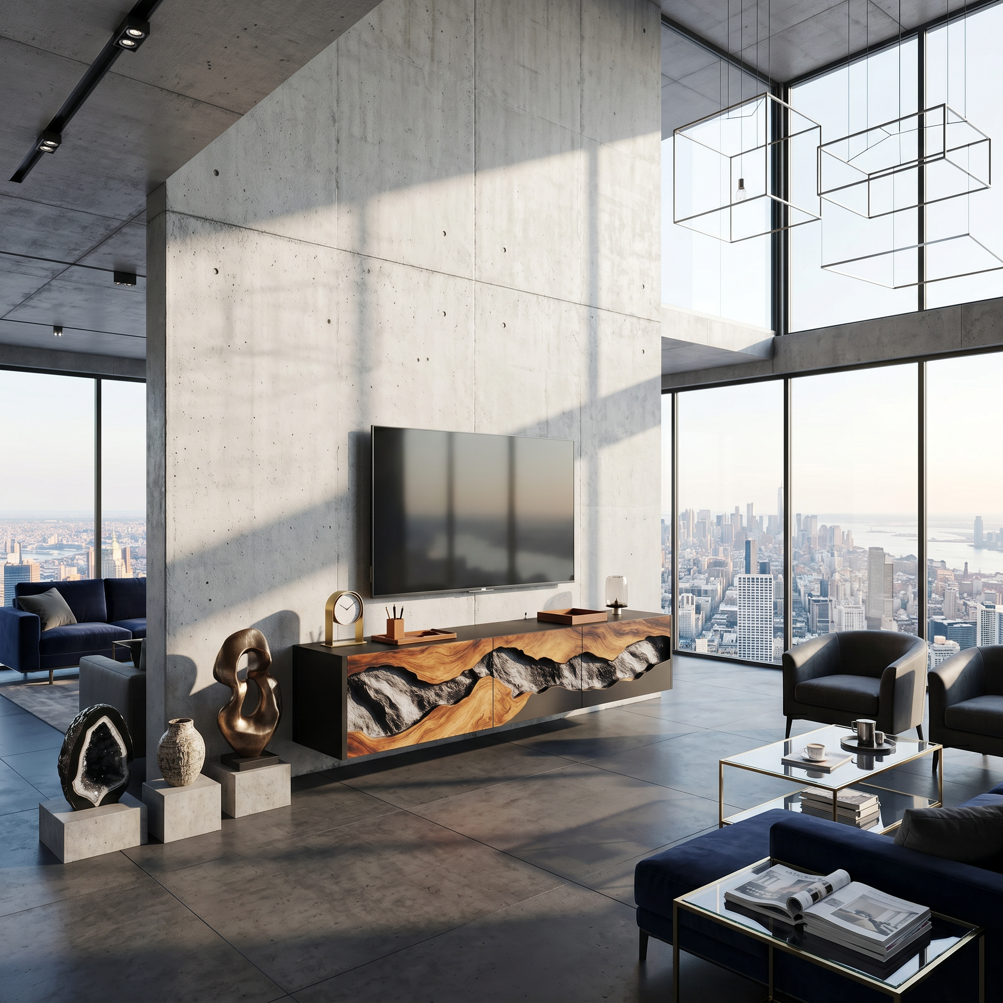 Handcrafted TV Console For Cozy Living Space