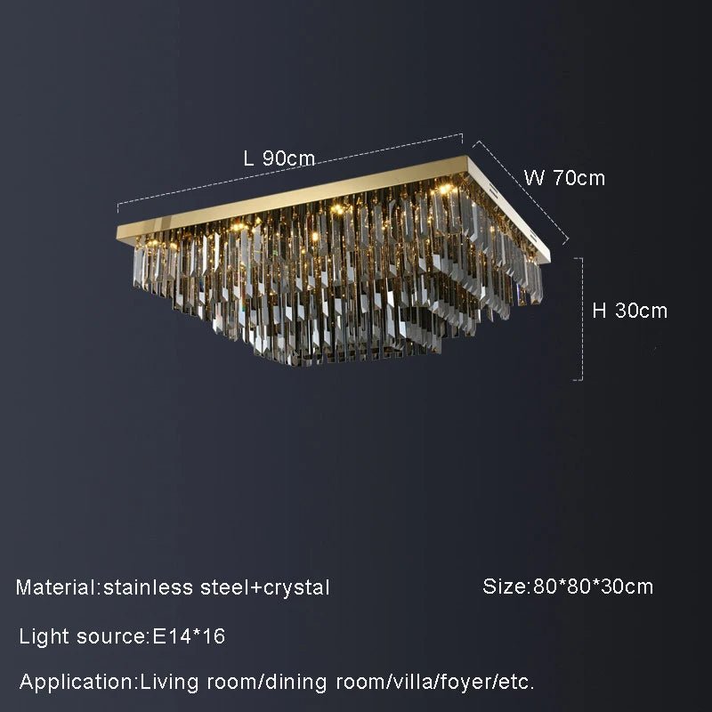 buyGio Smoke Grey Crystal Chandelier - Morsale