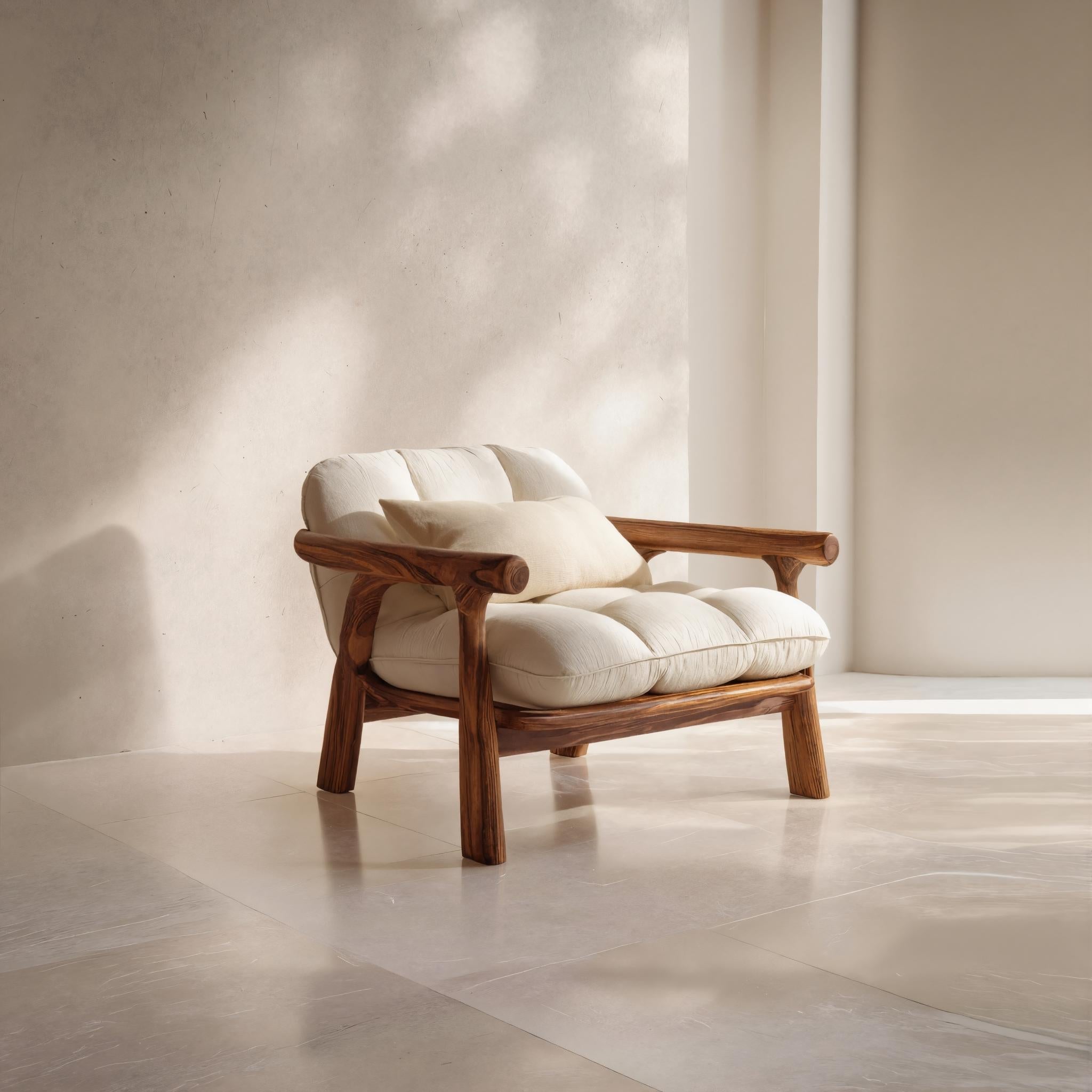 Minimalist Accent Chair Without Cushion For Living