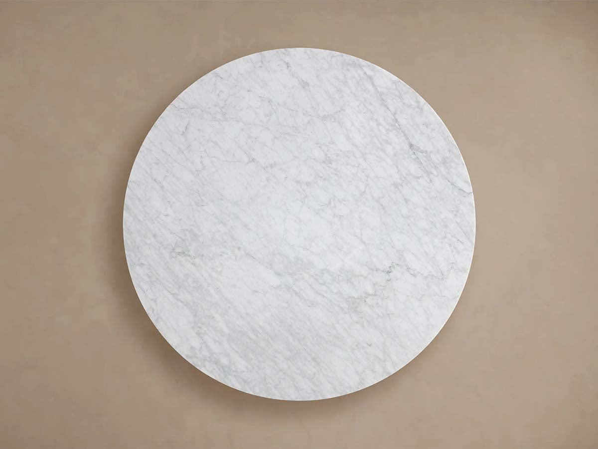 Saint Germain Round Marble Top Dining Table With Wood Toulouse Base